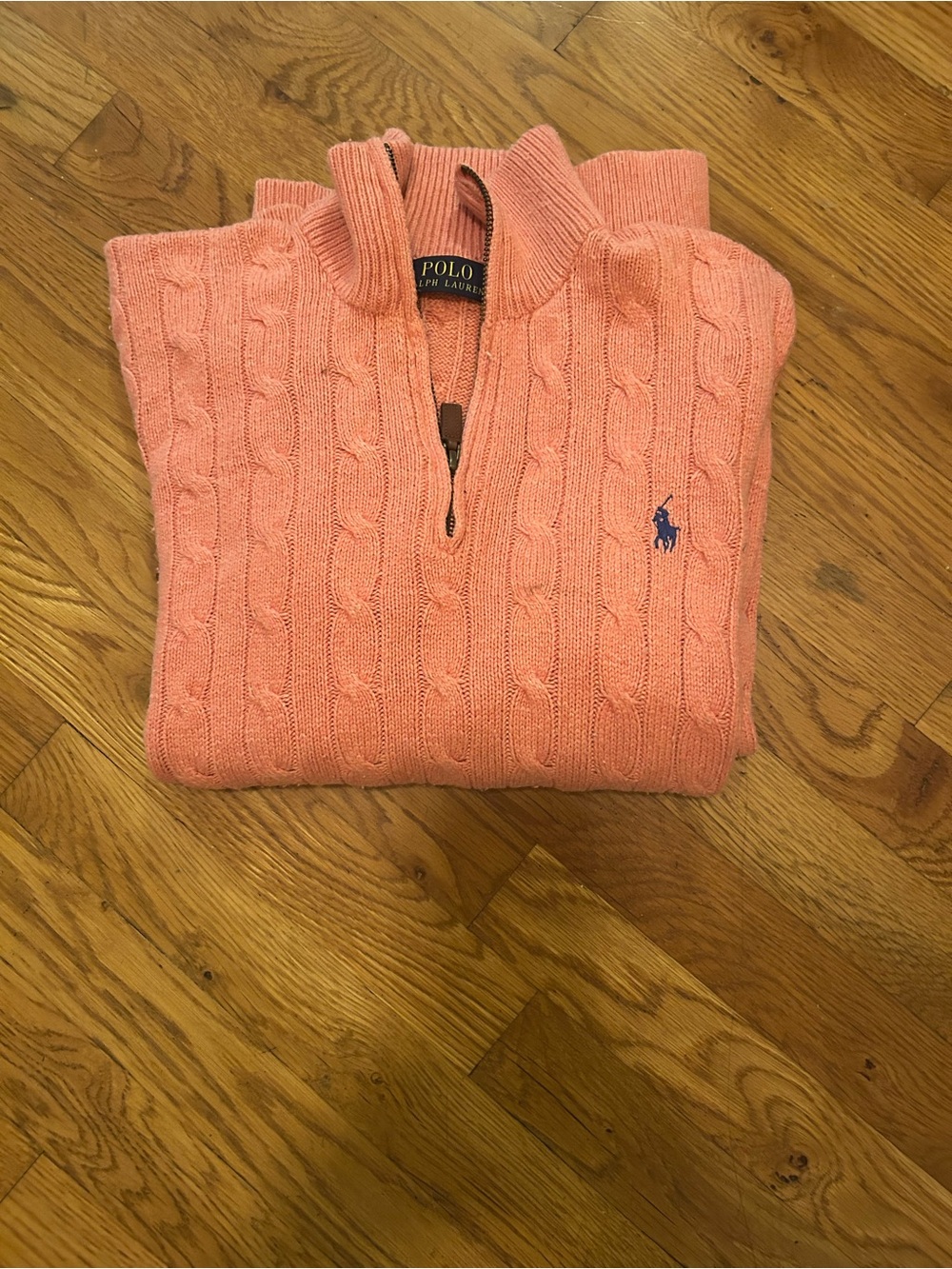 Polo by Ralph Lauren Men's Cable Knit Half-Zip Sweater - Coral